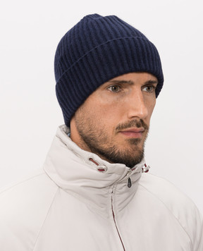 Brunello Cucinelli Blue cashmere hat M2293900