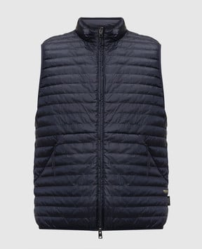 Woolrich Blue vest with logo print CFWOVE2005MRUT5268