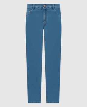 Stefano Ricci Blue jeans with monogram logo MFT61B3040T249BL