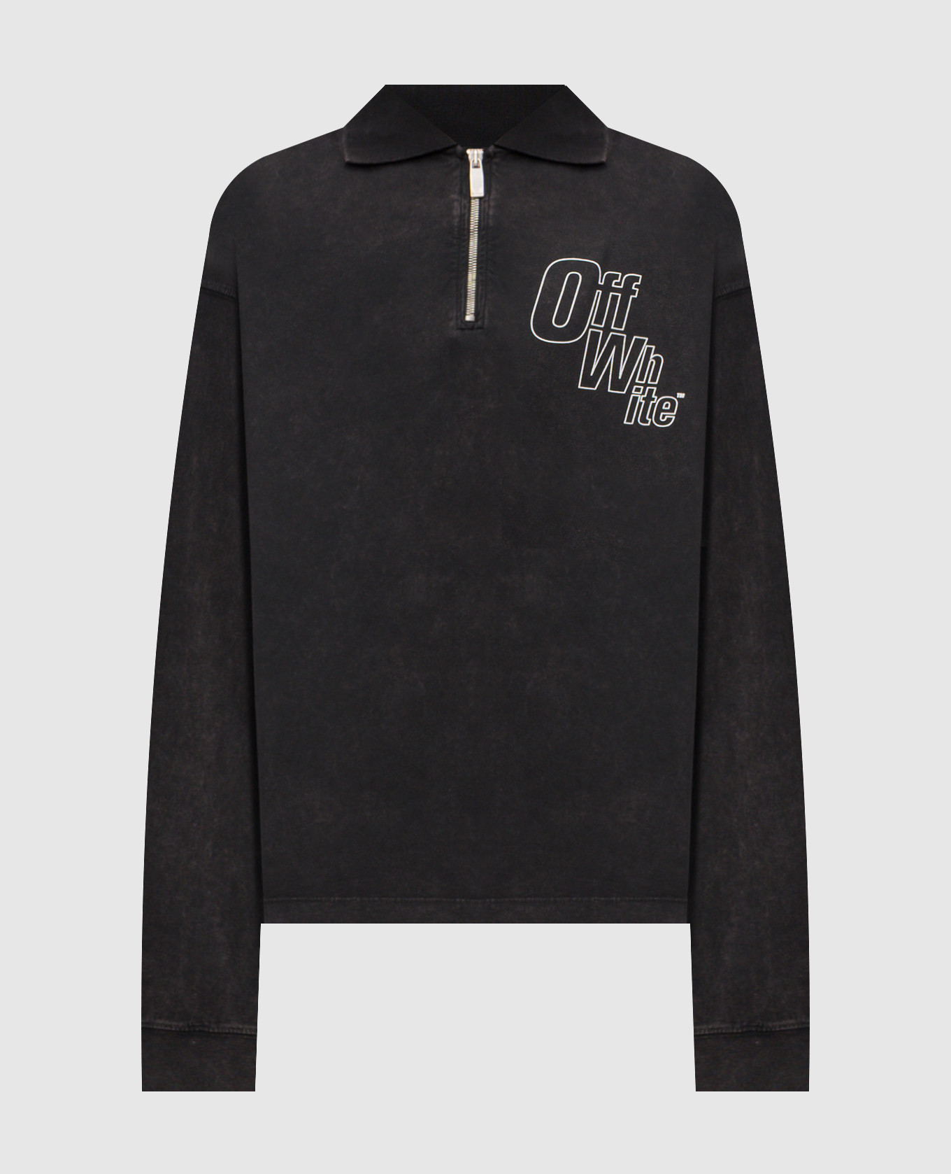 

Grey long-sleeved polo shirt with logo Off-White