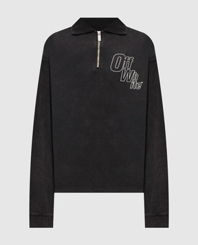 Off-White Grey long-sleeved polo shirt with logo 44MAD00NF5F004