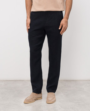 Trussardi Navy blue linen pants P719M000113NMP313T38