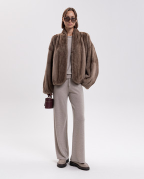 Elpidio Loffredo Brown mink fur coat VIS011AN21
