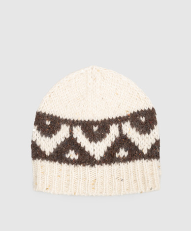 Beige alpaca wool hat