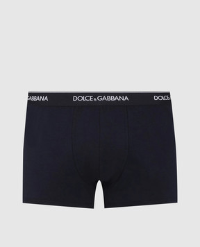 Dolce&Gabbana Set of blue boxer shorts with logo pattern M9C07JONN95