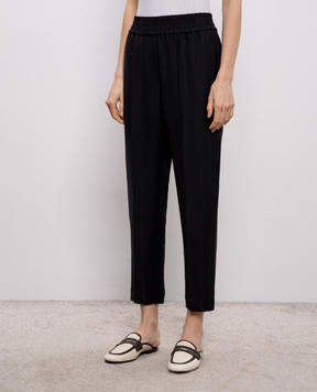 Brunello Cucinelli Black linen pants MH126P7197