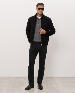 Stefano Ricci Gray wool, silk and cashmere polo shirt KE04004P30E26361