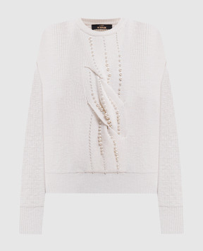 Twinset Ivory sweater with beads 262AT3081