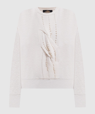 Ivory sweater with beads