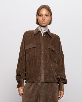 Brunello Cucinelli Brown corduroy shirt MP547M1V06