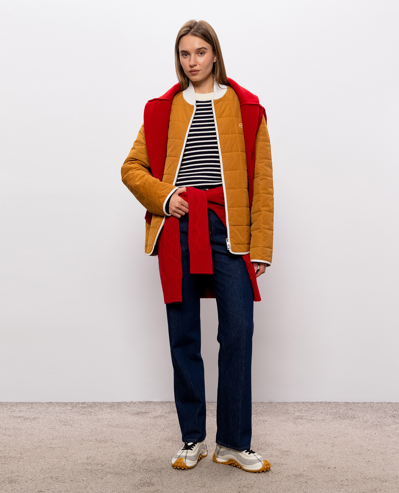 Brown bomber jacket with patch Ami Paris 2