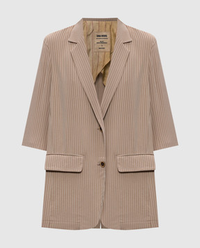 UMA WANG Brown striped jacket UW6047