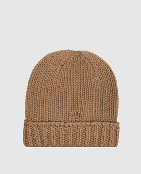 Moncler ENFANT Children's brown hat with logo patch L29543B00017M1172