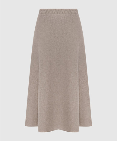 Beige wool skirt