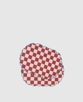 Bitossi Home Set of pink checkered placemats DAM00002