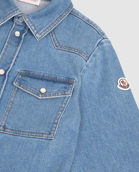 Moncler ENFANT Children's blue denim shirt with a patch L29542F00001598A1