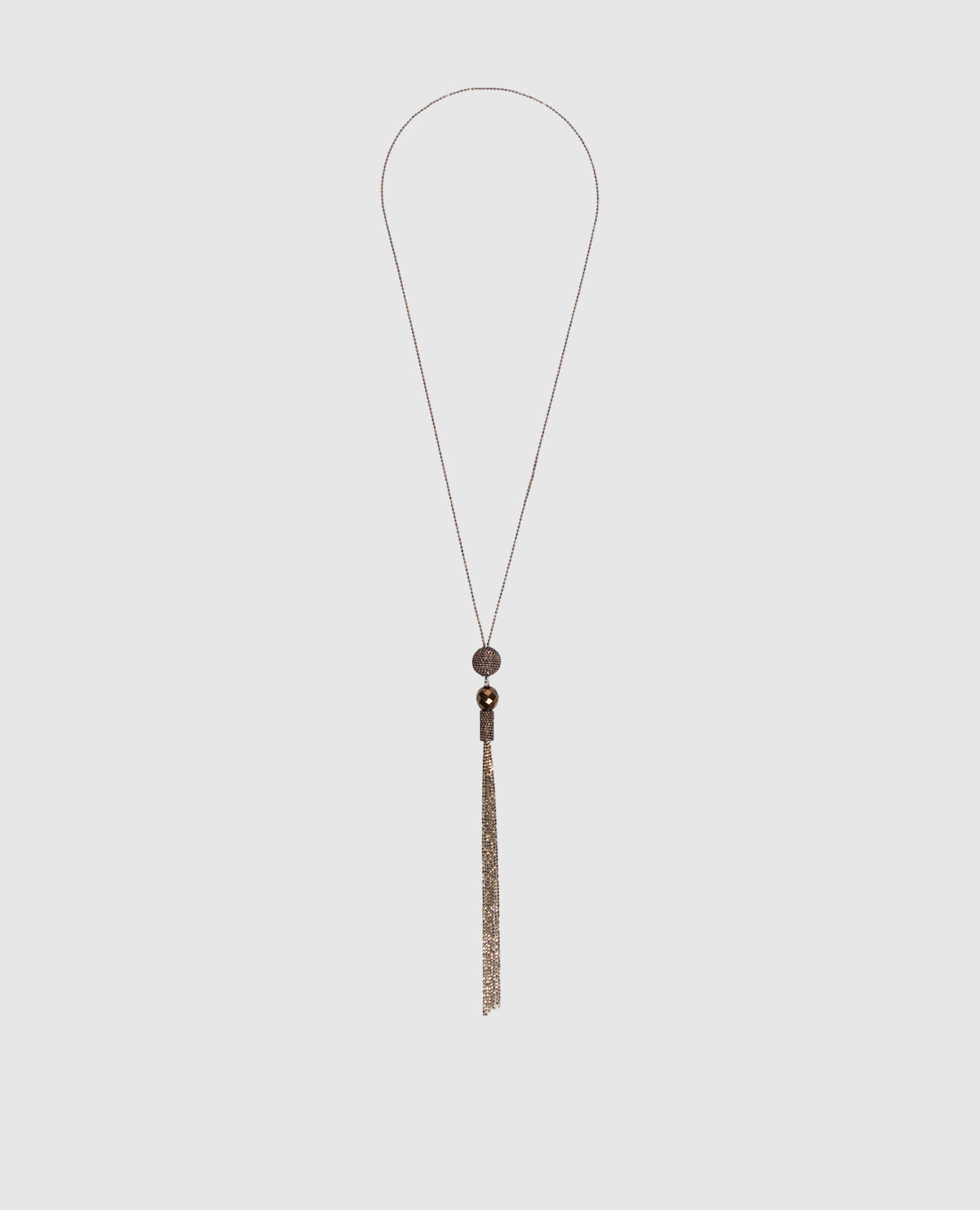 Brown chain with pendant with monil chain
