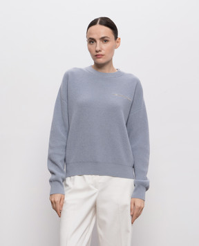 Peserico Blue wool, silk and cashmere sweater A99858F12K09283