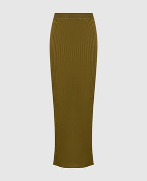 Balmain Khaki ribbed skirt SK0000000083