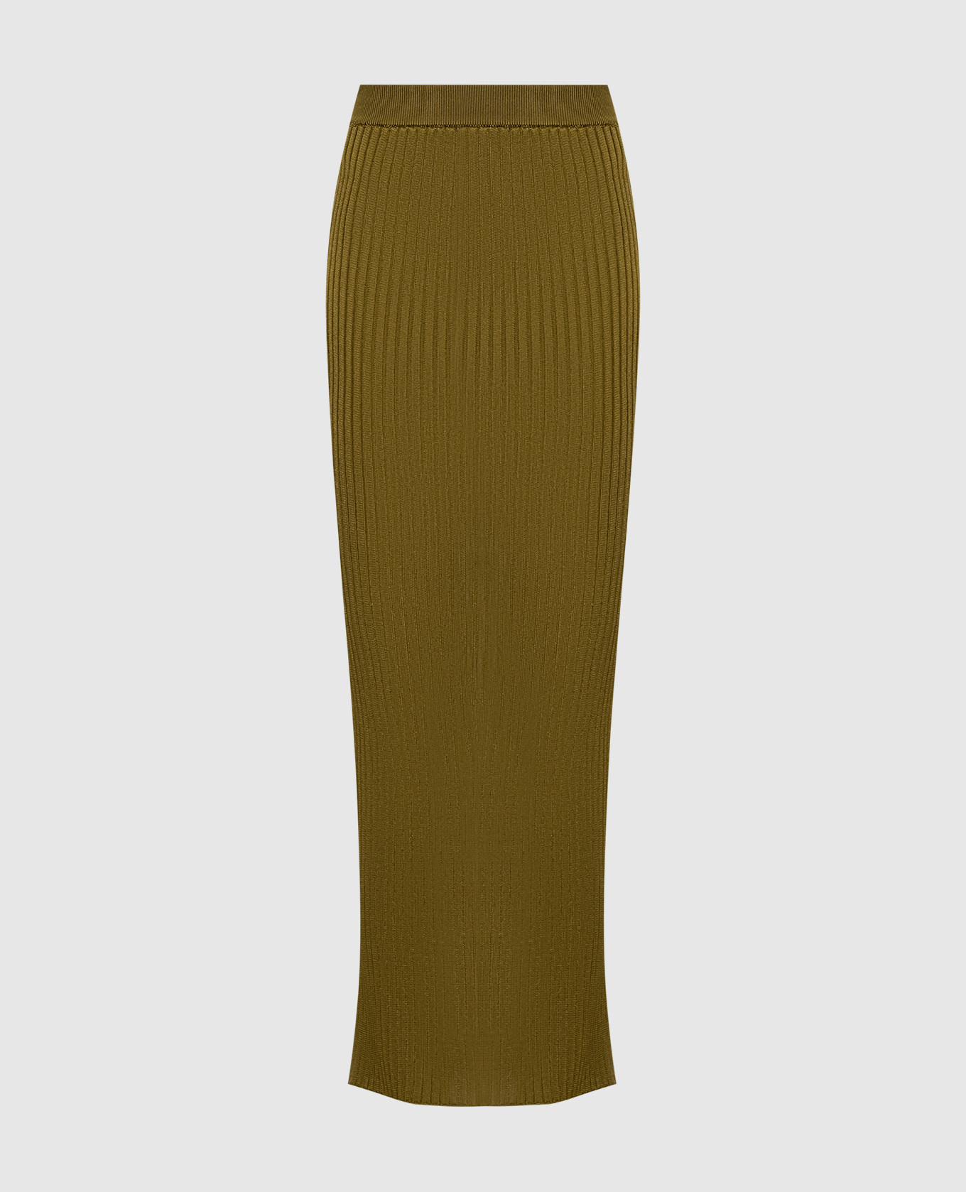 Khaki ribbed skirt
