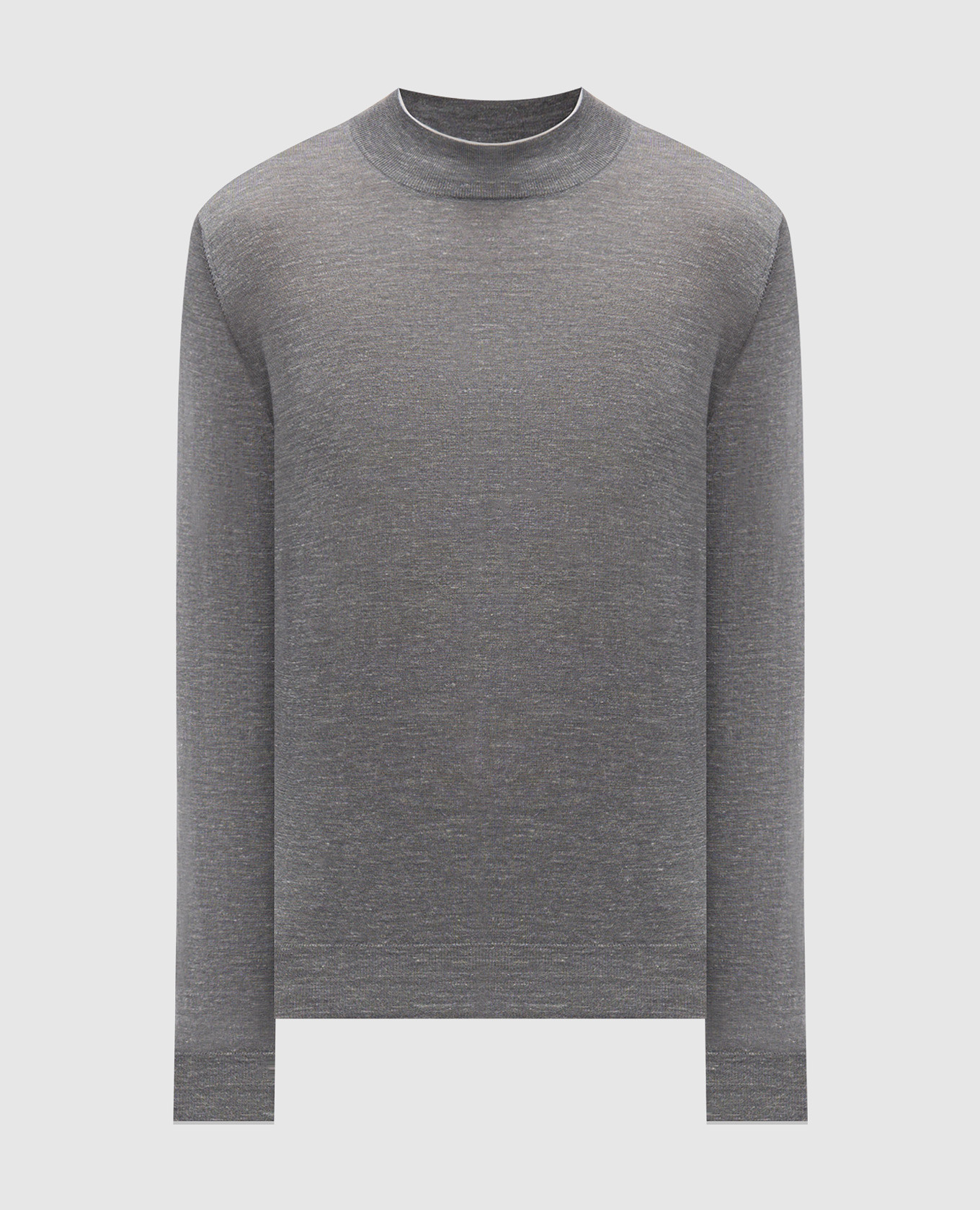 

Grey melange cashmere, silk and hemp jumper Brunello Cucinelli