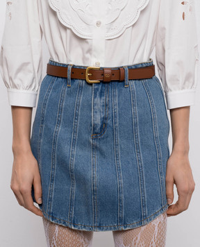Valentino Brown leather belt VLogo 8W2T0SM1PPU