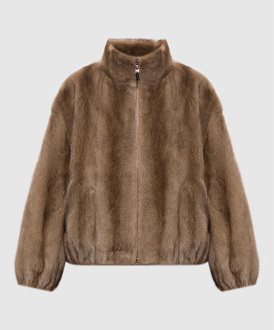 Brown mink fur coat