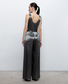 Peserico Green jumpsuit with monil chain E02392A01514