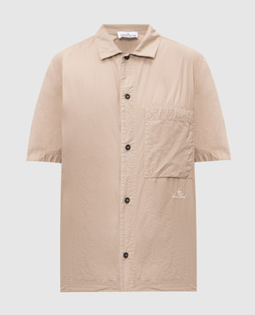 Stone Island Beige straight-cut shirt with logo embroidery L1S151100006S0168