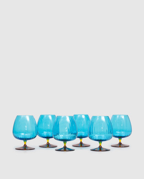 La Reine Set of blue Joy cognac glasses 6 pcs JOYCOGNAC