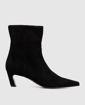 Stuart Weitzman Stassi black suede ankle boots SM498