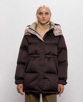 Be Florence Dark brown quilted down jacket BE2687