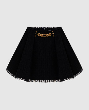 Balmain Black tweed mini skirt GF1LBB34XL81