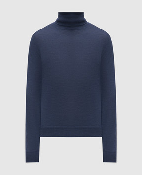 Tom Ford Blue cashmere and silk turtleneck KRL054YMK073