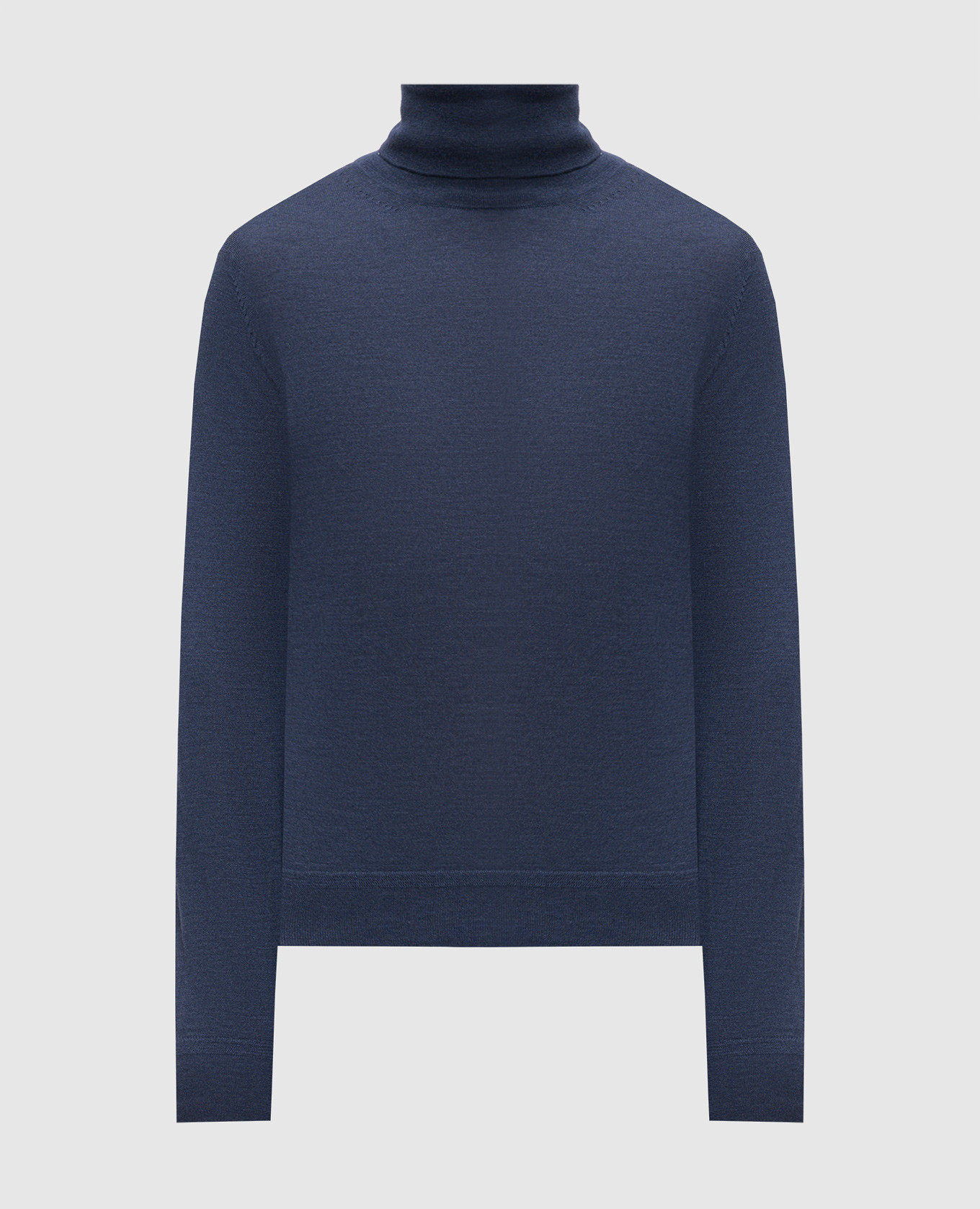 Blue cashmere and silk turtleneck