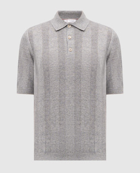 Brunello Cucinelli Gray polo with linen M2L707815