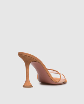 Amina Muaddi Andreea brown mules 17S366183AND