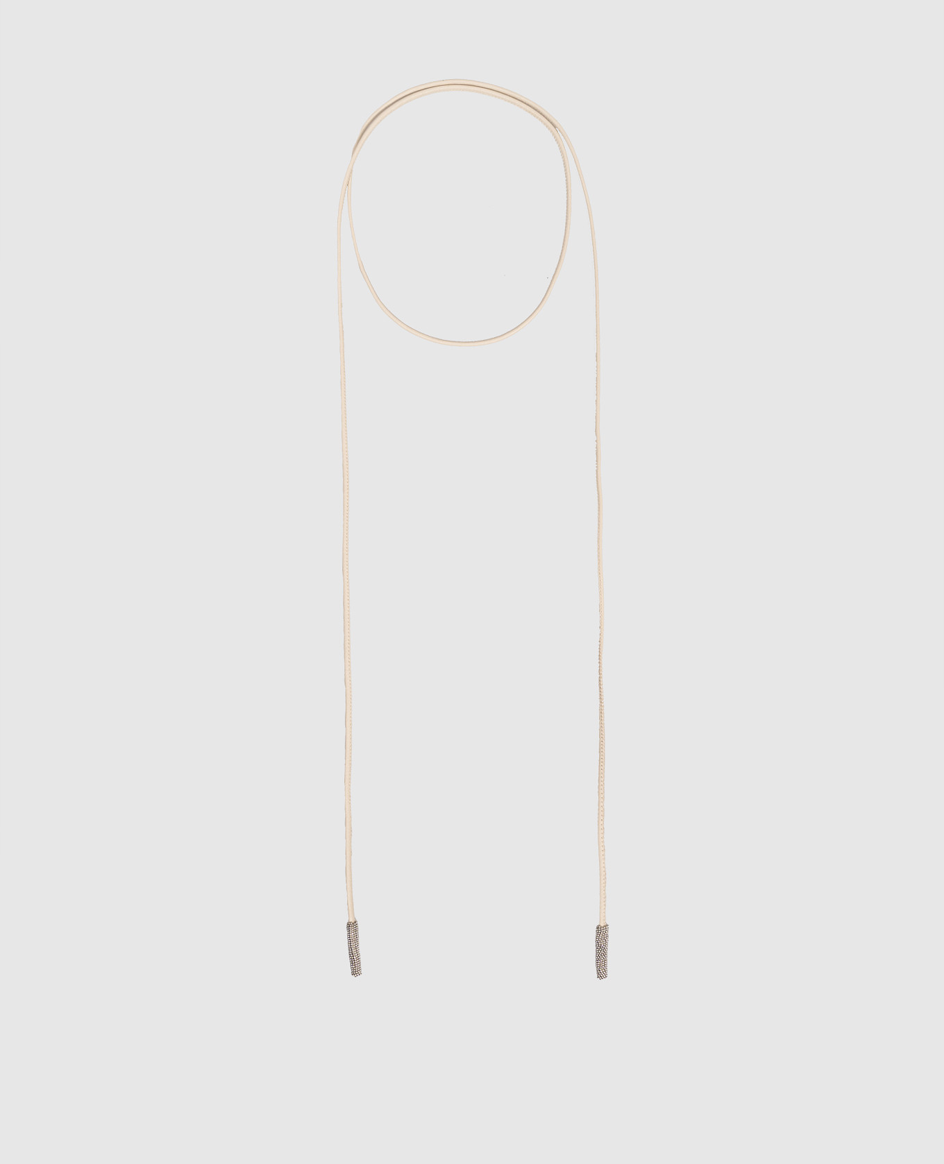 

Beige leather belt with monil chain Peserico