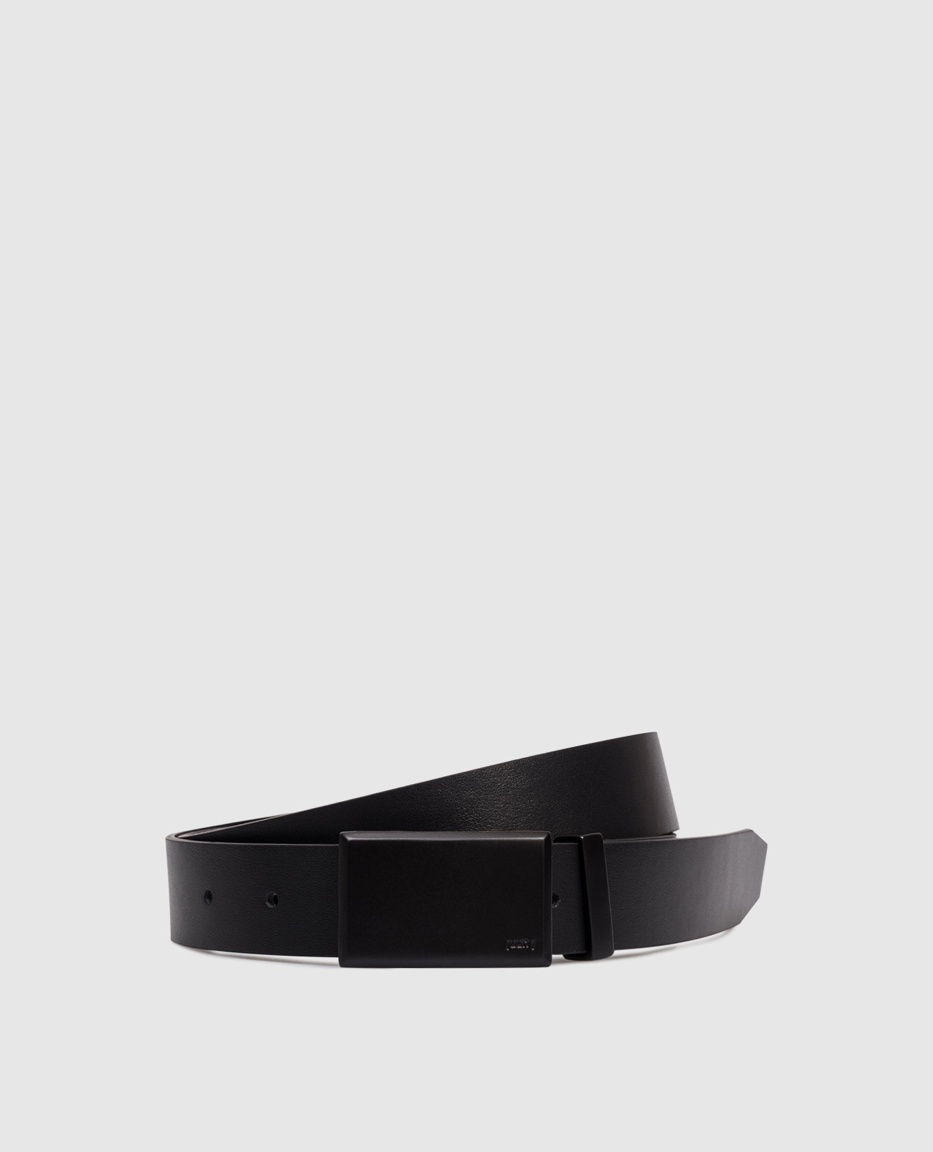 

Black leather belt with logo engraving Juun.j