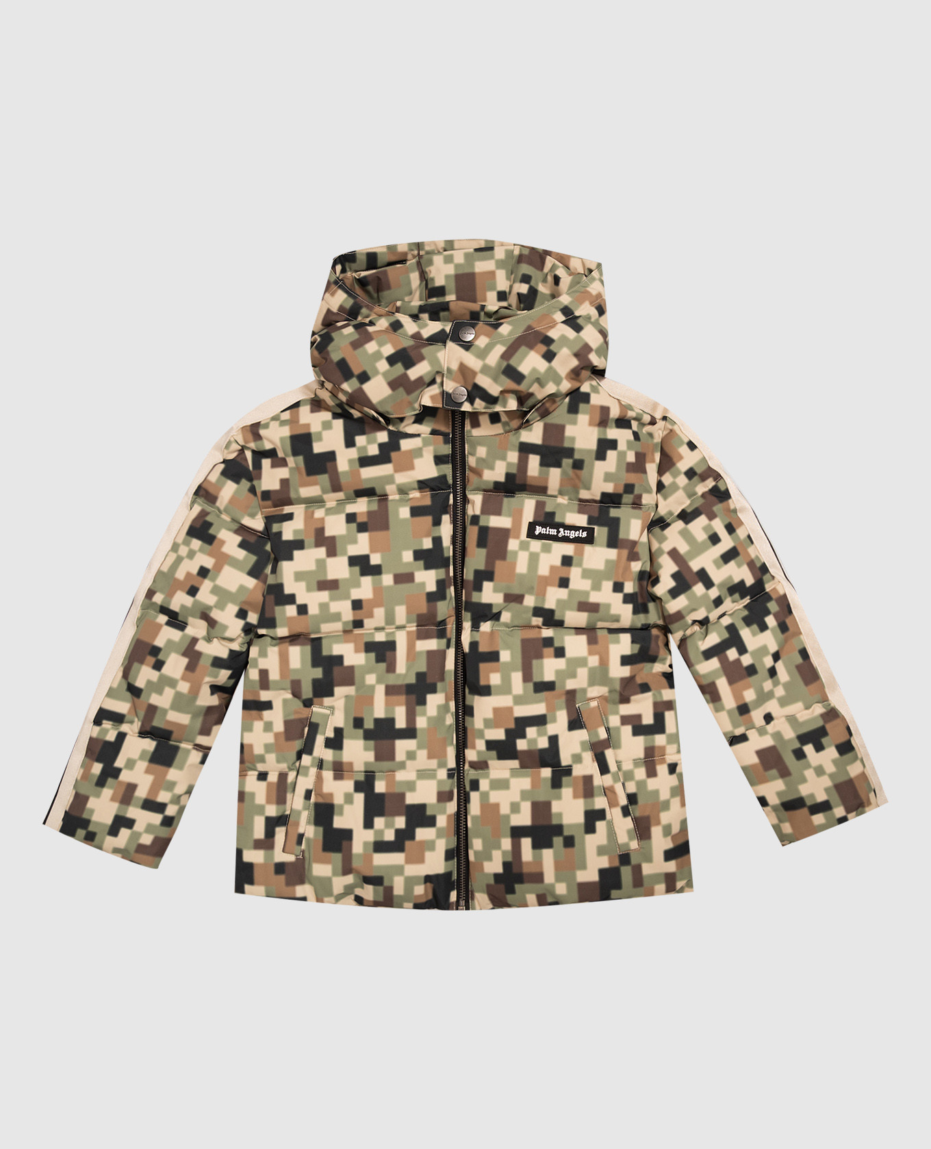 Children's green jacket with camouflage print Palm Angels