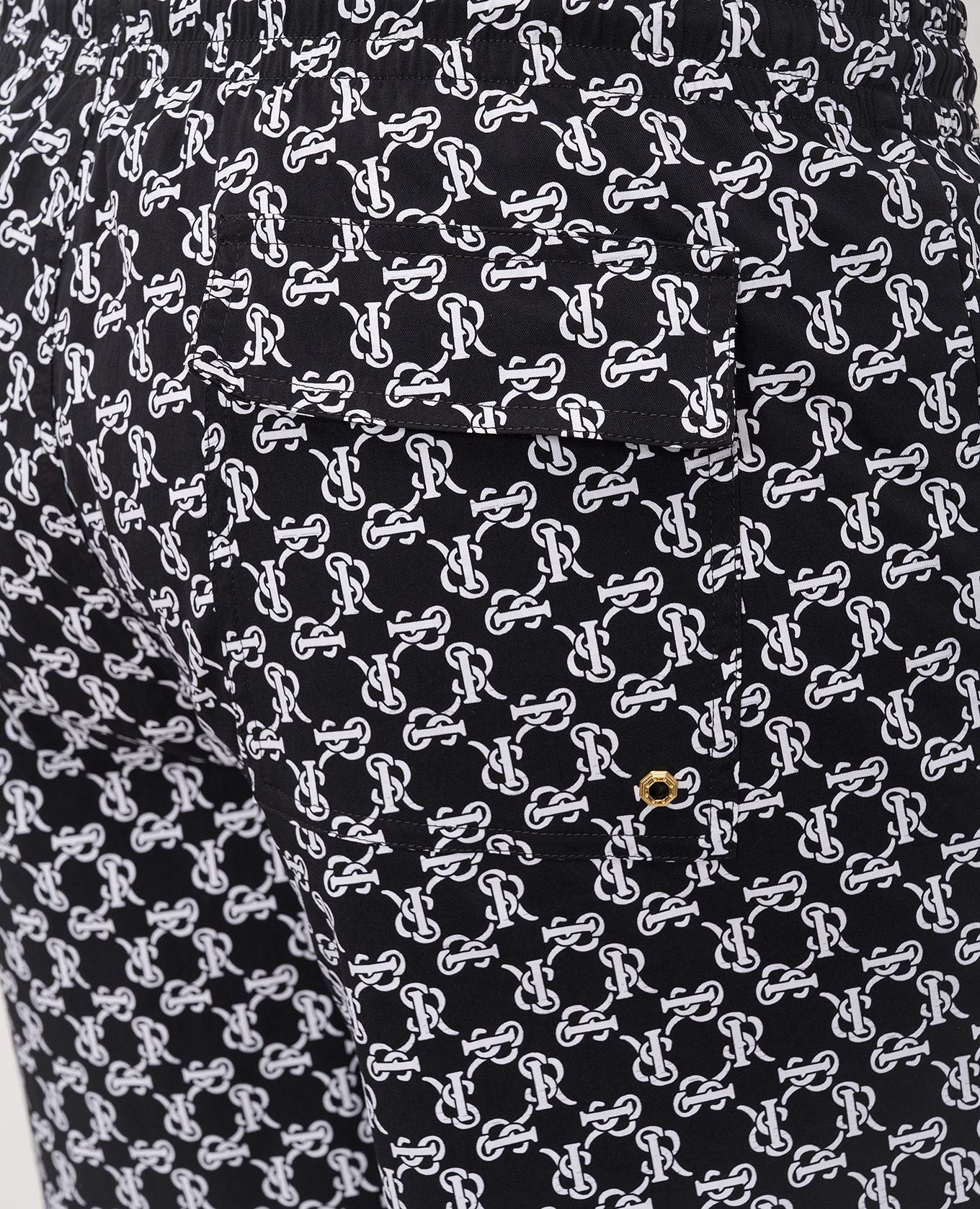 

Black monogram print swim shorts Stefano Ricci