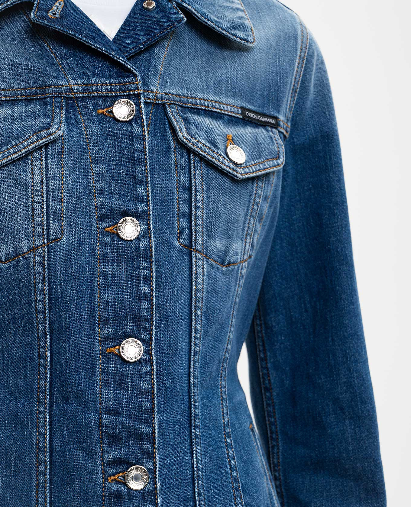 Blue denim jacket with a worn effect Dolce&Gabbana 5