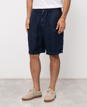 Brunello Cucinelli Blue linen shorts M243DU0065