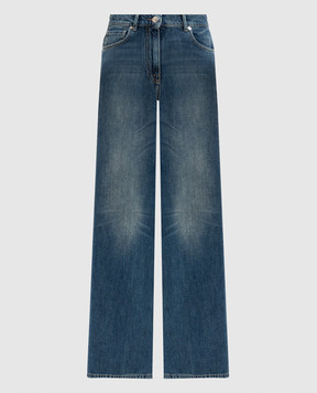 Peserico Blue jeans with logo patch A04256L86Q04946