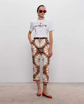 Dolce&Gabbana White T-shirt with logo print F8W56ZFU7EQ