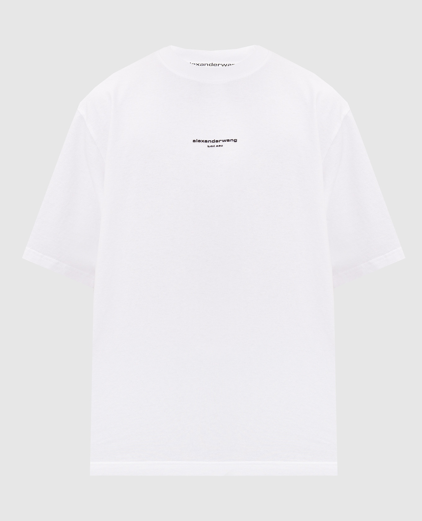 White T-shirt with logo embroidery