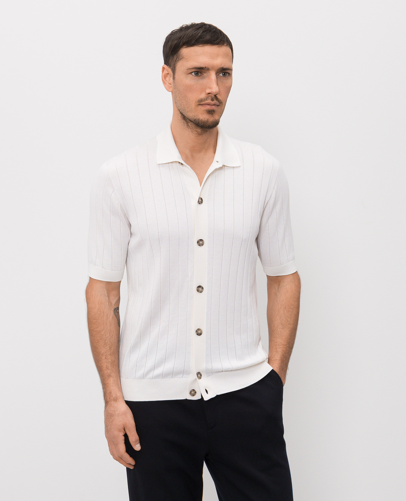 Ivory silk shirt Peserico 3