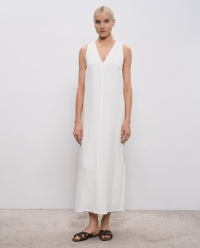 Brunello Cucinelli White dress with linen MH126A4812