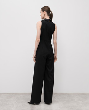 Twinset Black wool jumpsuit with logo 252TT2120