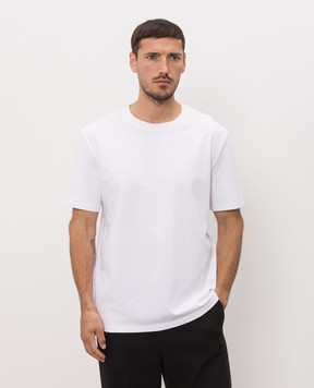 Balmain White T-shirt with logo GH0EG000BD10
